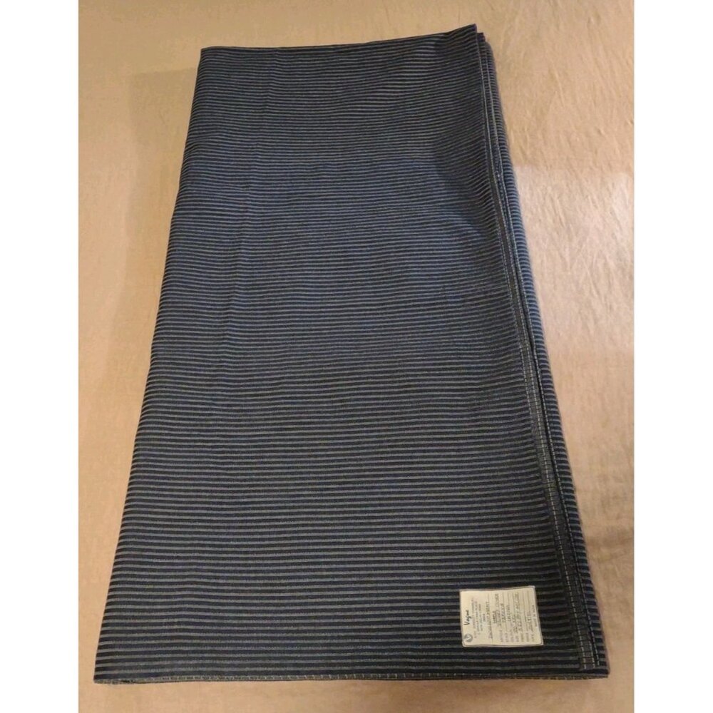 VTG Vogue Sample Denim Duvet Cover RARE Heavy Striped Check 2 Sided 86" x 86"